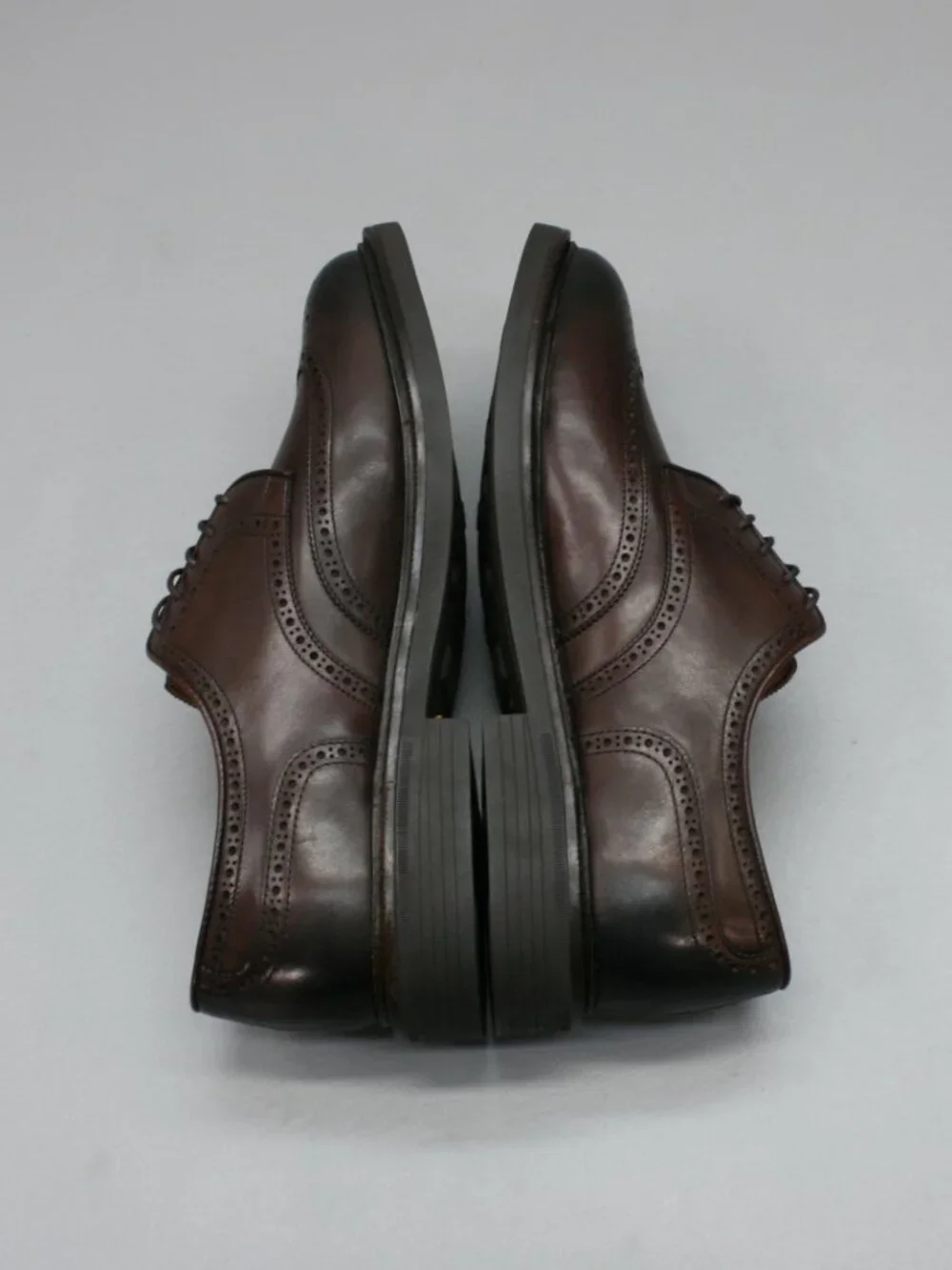 Polo Ralph Lauren Men's 9.5 Asher Wingtips Brown Calf Leather Oxford Dress Shoes